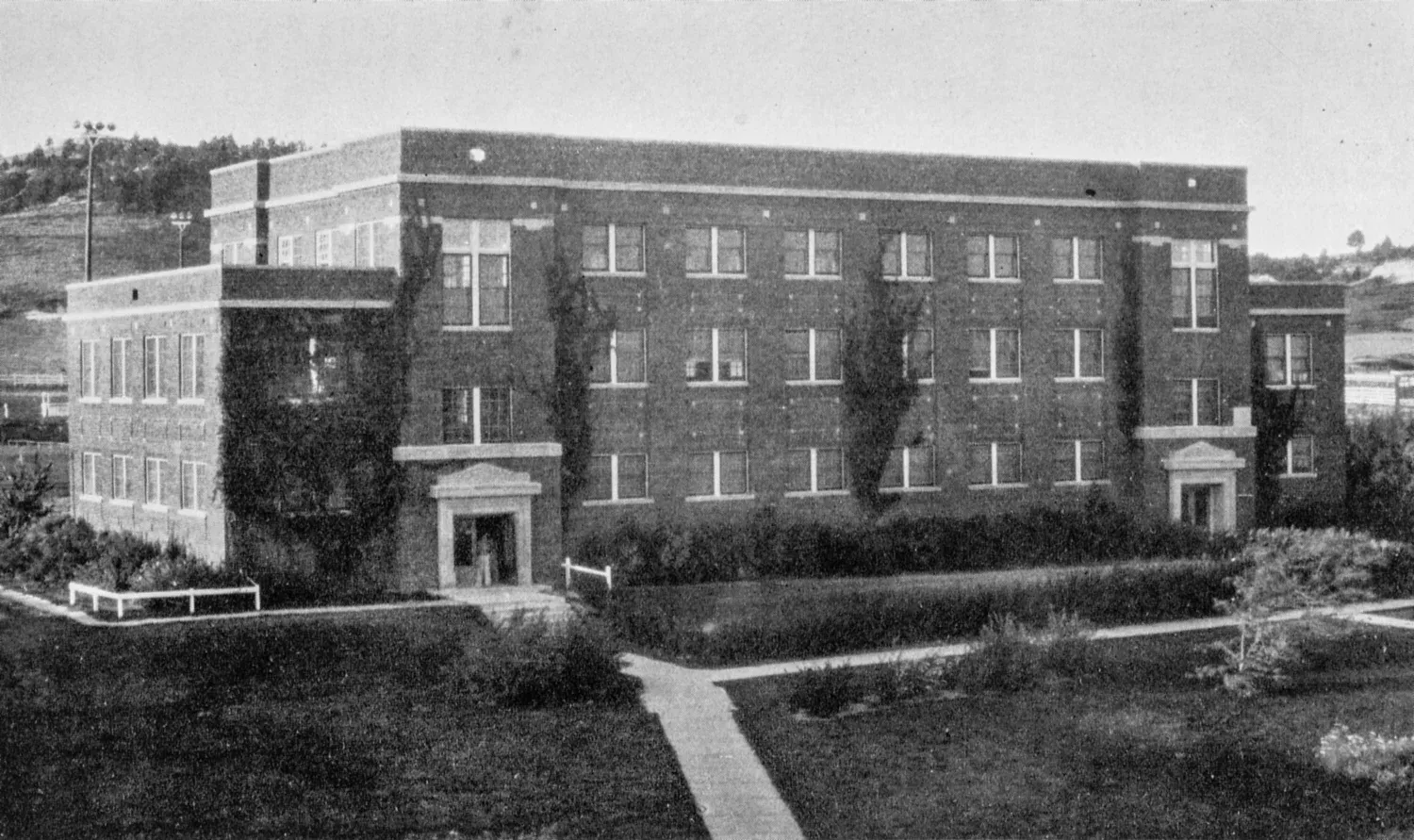 Three story brick academic building